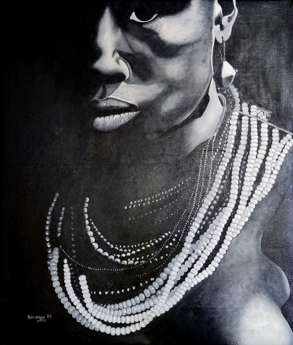 'Resolute Massai' Handgemaltes Acrylgemälde