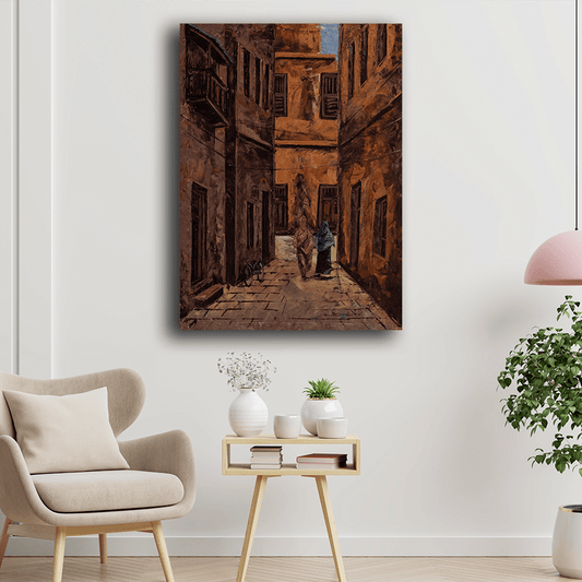 Handmade painting 'Alleyways in Zanzibar'