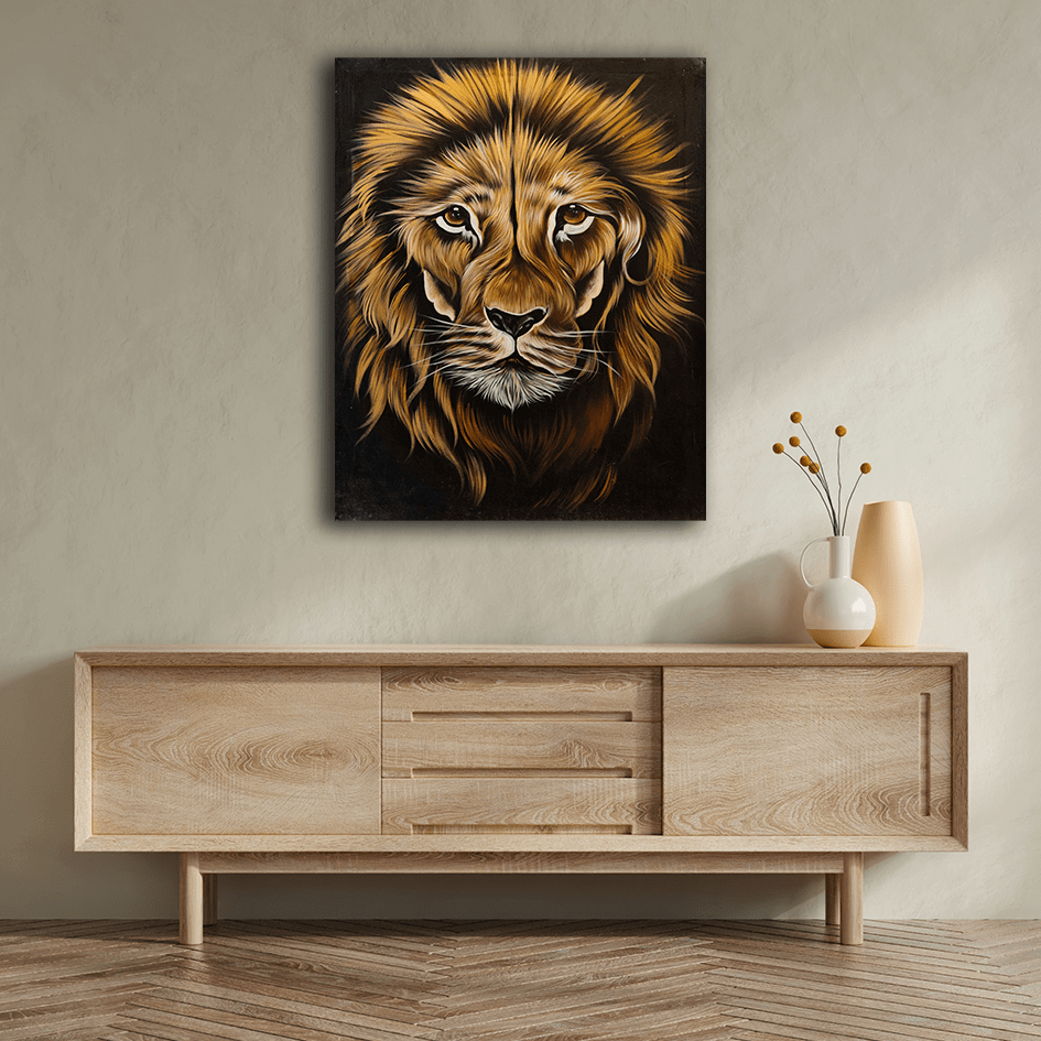 Handmade Painting 'Two Lions' Bundle
