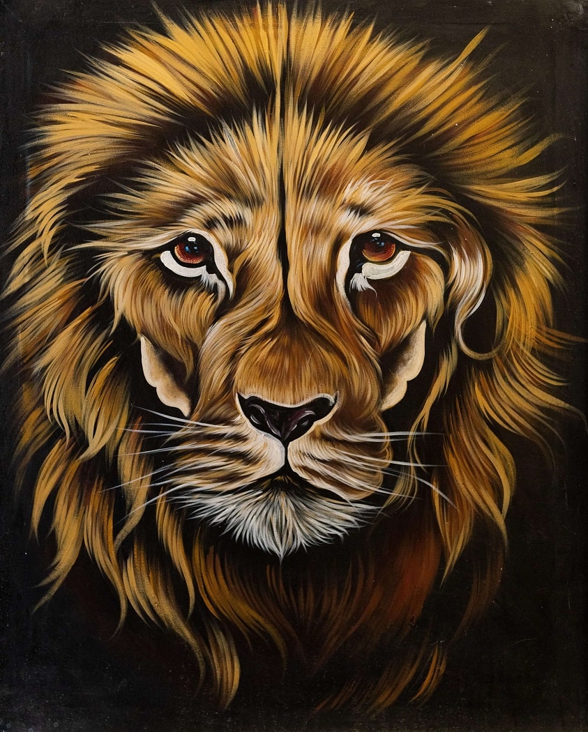 Handmade Painting 'Two Lions' Bundle