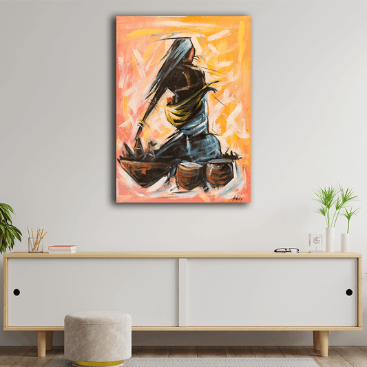 'East African Market Woman' Handgemaltes Acrylgemälde
